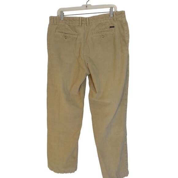 IZOD Corduroy Pants RN36543 Mens Size 36/30 Beige Flat Front Straight Leg - Picture 6 of 6